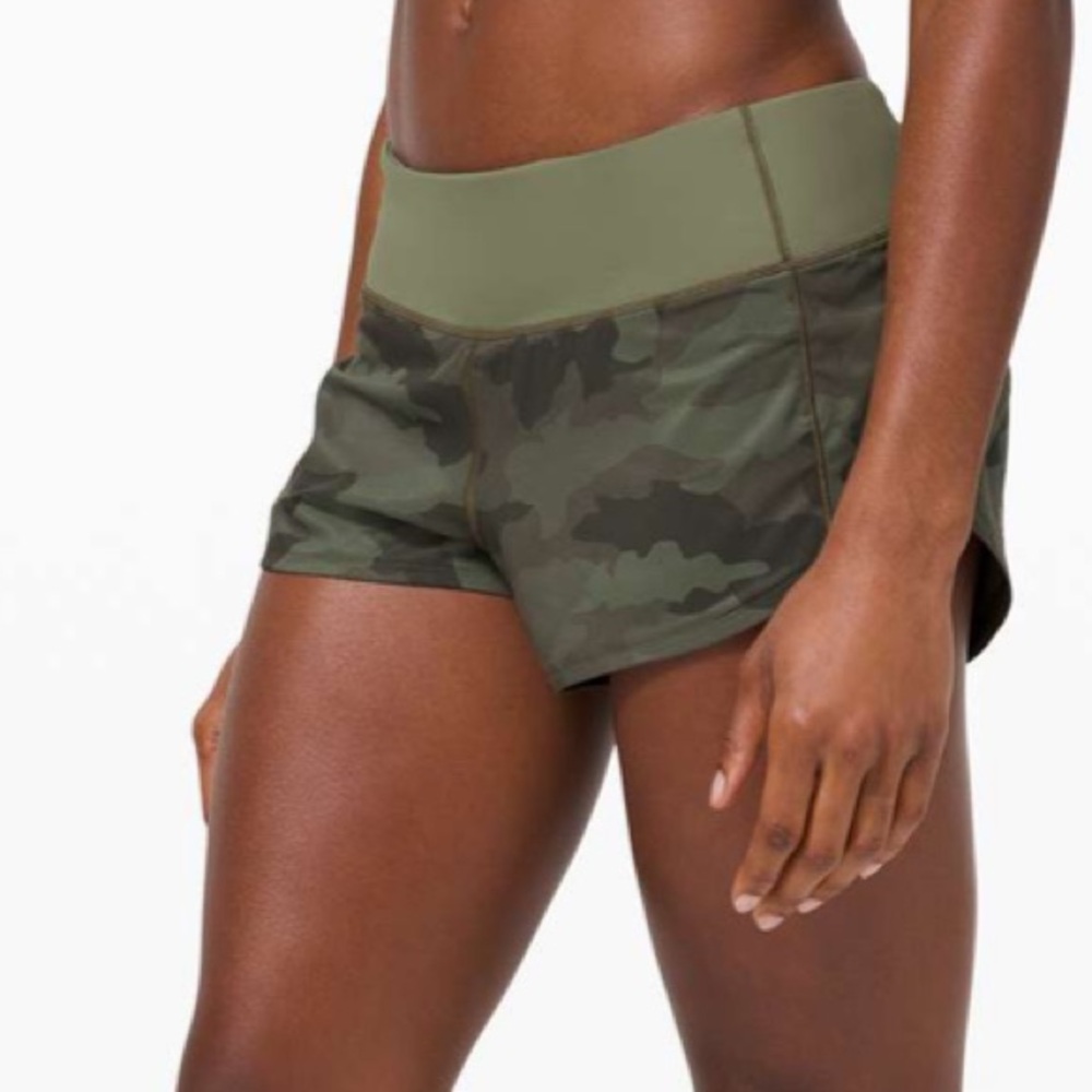 Lululemon 6 Speed Up Short *2.5” Heritage 365 Camo Green